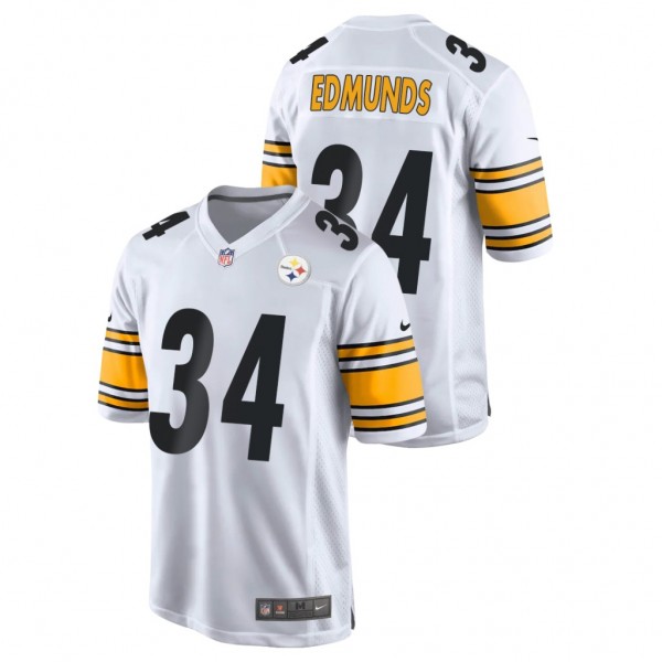 Men's Steelers #34 Terrell Edmunds White Game Jers...