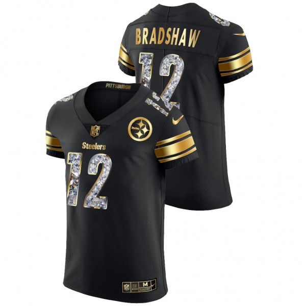 Terry Bradshaw #12 Steelers Diamond Edition Black ...