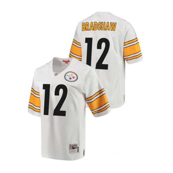 Women's Pittsburgh Steelers Terry Bradshaw White Legacy Replica Retired Player Jersey