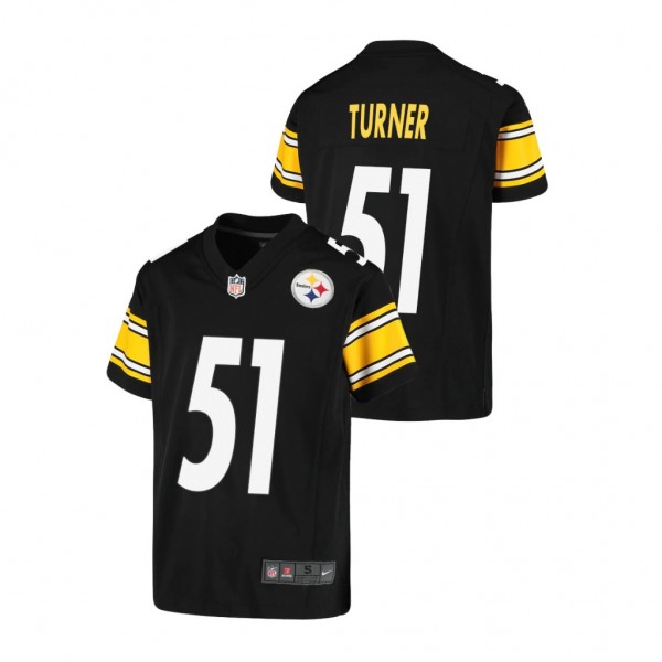 Youth Pittsburgh Steelers Trai Turner Black Game J...