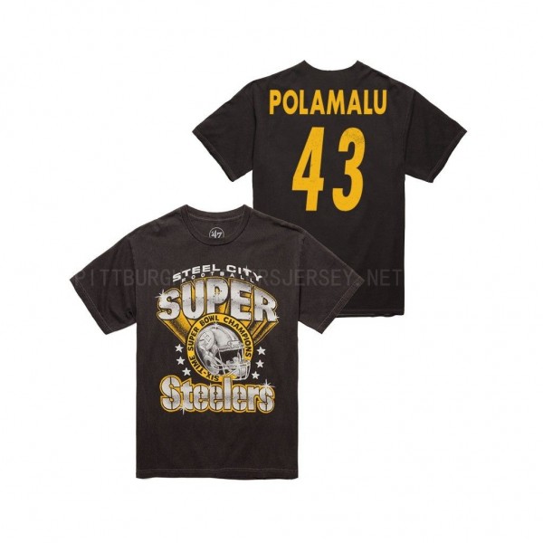 Men's Steelers Troy Polamalu 75th Anniversary Blac...