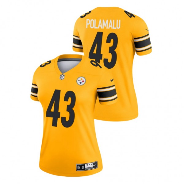 Women's Troy Polamalu #43 Steelers 2021 Inverted L...