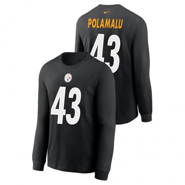 Men's Troy Polamalu #43 Steelers Black Name Number...