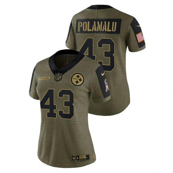 Women's Steelers Troy Polamalu 2021 Salute To Serv...
