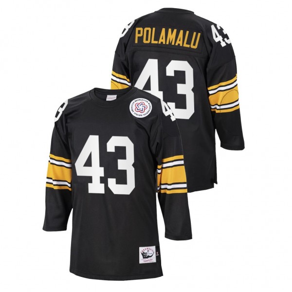 Troy Polamalu Steelers Throwback Black 1975 Retire...