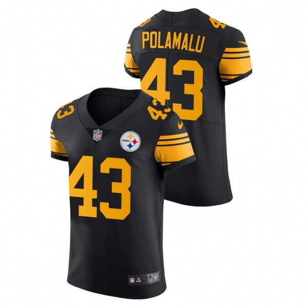 Men's Pittsburgh Steelers Troy Polamalu Black Vapor Elite Color Rush Jersey