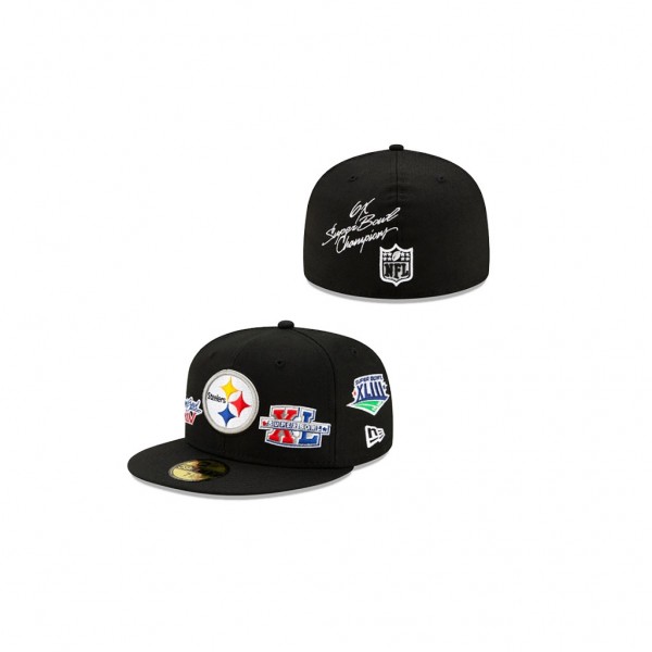 Men's Pittsburgh Steelers Black World Champions 59FIFTY Fitted Hat