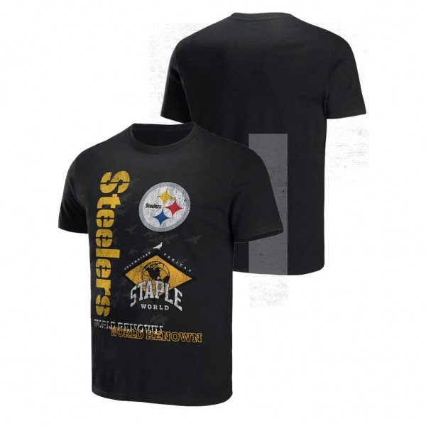 Men's Pittsburgh Steelers Black World Renowned T-S...